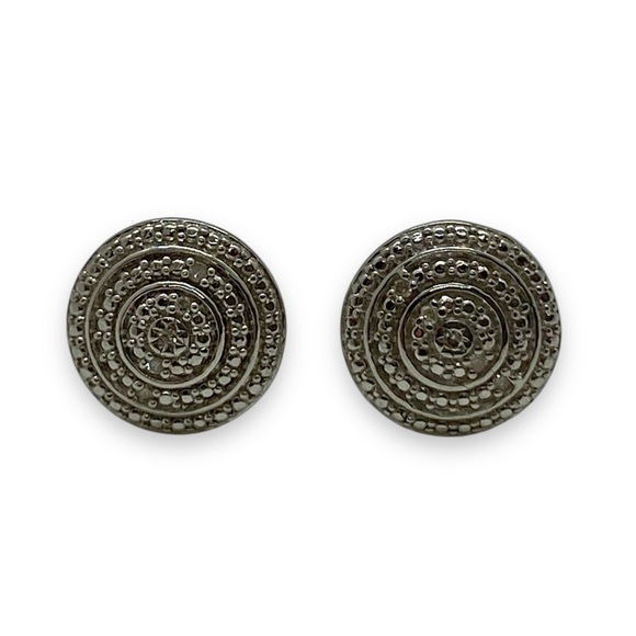 Natural Diamond Cluster Post Earrings 925 Sterling Silver Classic Forever Style - Picture 5 of 7